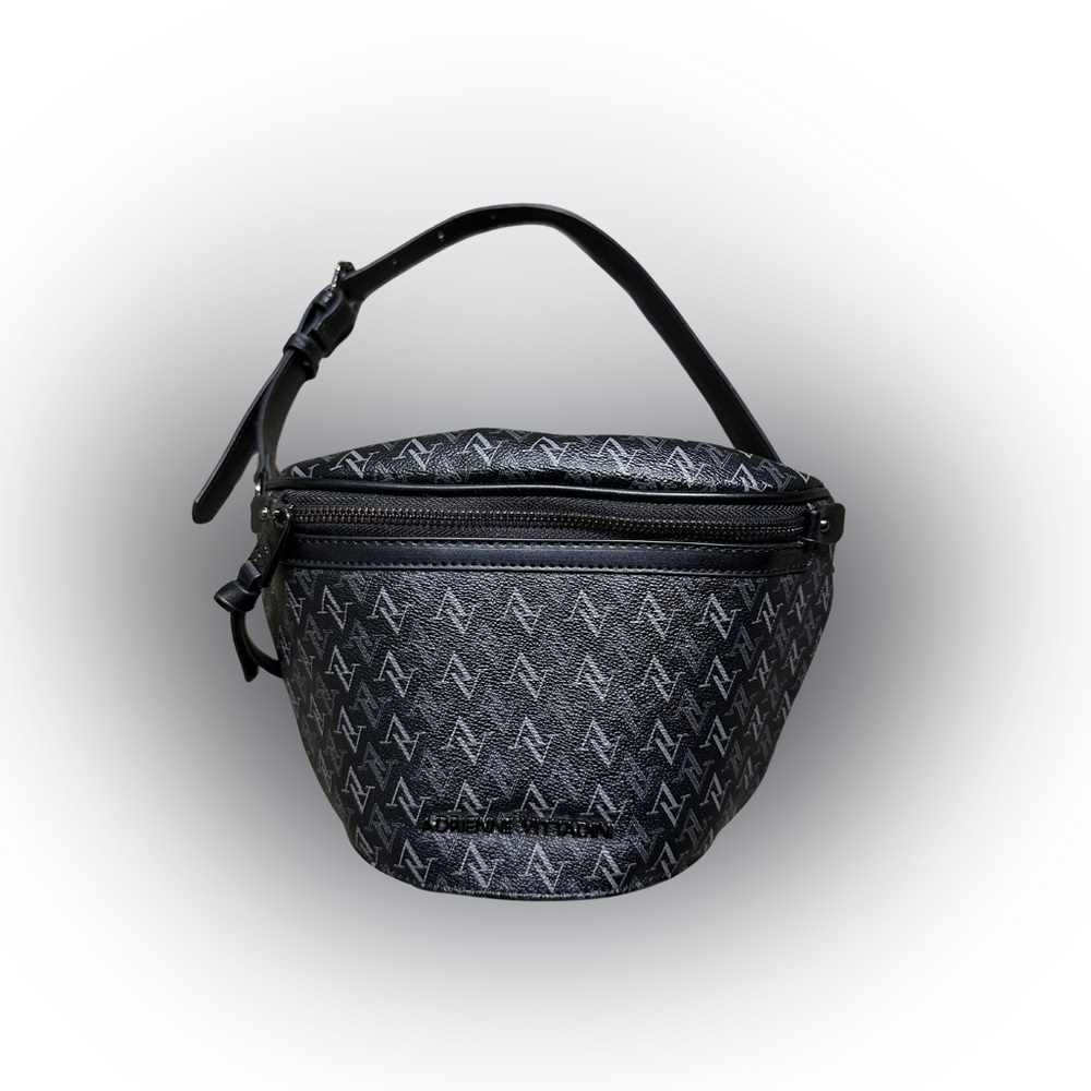 Adrienne Vittadini Black Patterned Crossbody Bag